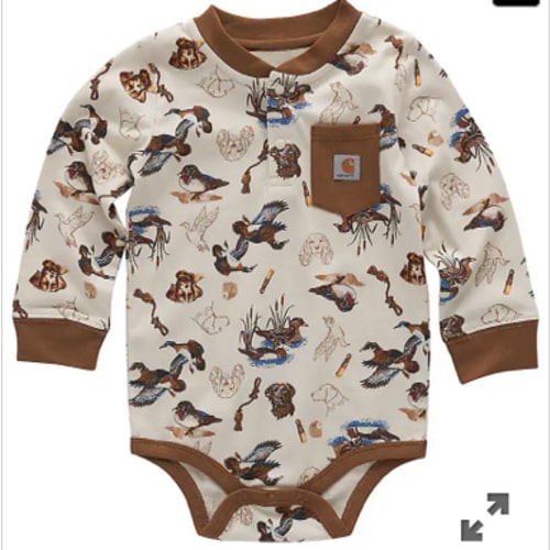 Boys' Long Sleeve Printed Henley Bodysuit (Baby) | Baby Boy Onesies & Bodysuits (0-24M) | Carhartt