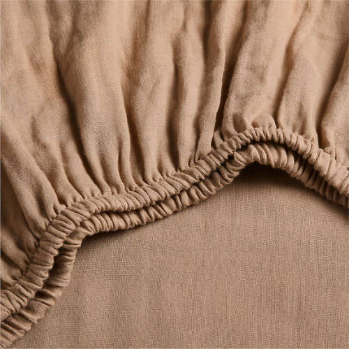 Supersoft Almond Brown Organic Cotton Gauze Baby Crib Fitted Sheet