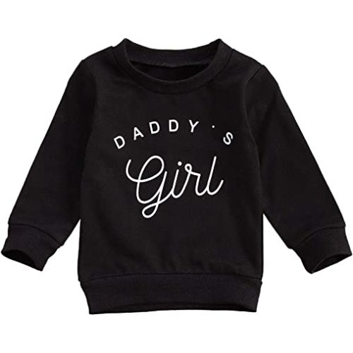 DuAnyozu Infant Toddler Baby Girl Long Sleeve Shirts Daddys Girl Pullover Sweatshirt Tops Fall Outfit Casual Clothes