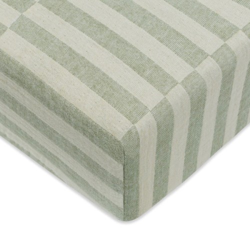 Moss Stripe- Babyletto Crib Sheet in GOTS Certified Organic Muslin Cotton