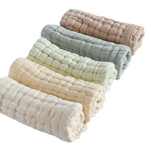 Baby Washcloth Baby Towels and washcloths 5 Pack Muslin Baby Washcloths Super Soft Newborn Bath Face Towels Cotton Reusable Wipes Baby wash Cloth (11.8 X 11.8in) Baby wash Cloth Light Green