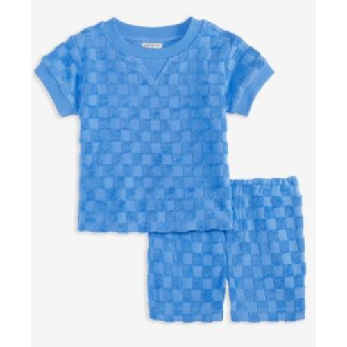 Baby Boys Checkered Terry T-Shirt & Shorts, Exclusively at Macy's