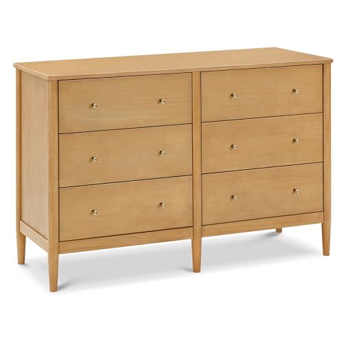 Davinci Frem 6-Drawer Baby Dresser for Bedroom - GREENGUARD Certified - Multi-Purpose Double Chest of Drawers for Boys and Girls - Storage Dresser for Kids Bedroom, Living Room, Nursery - Honey