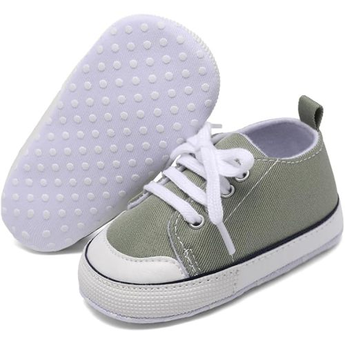 Sekantrol Unisex Baby Girls Boys Shoes Infant Soft Sole Canvas Newborn First Walkers High Top Anti-Slip Sneakers