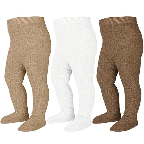 Mini angel Baby Tights Cable Knit Tights Baby Leggings Seamless Cotton Stockings Pantyhose 3/4 Pack for Infants Toddlers 0-5T