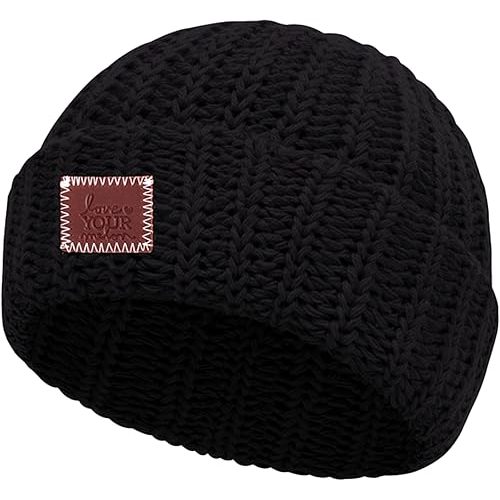 Love Your Melon Beanie for Babies - 100% Soft Cotton Stretchable Pom Beanies Knitted Winter Hats for Baby Boys & Girls