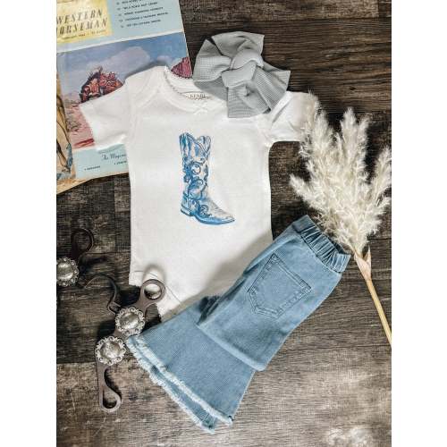 Blue Collar Boot Pointelle Bodysuit (Baby) - Coconut