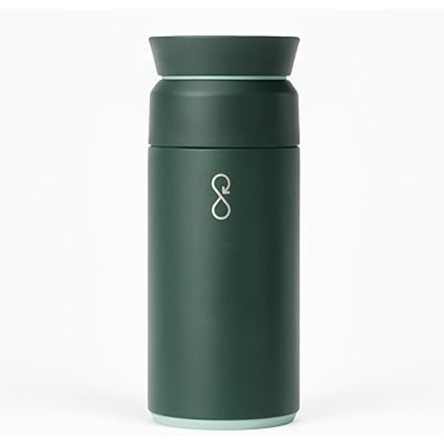 Ocean Bottle - Recycled Stainless Steel Brew Flask - Eco-Friendly & Reusable Bottle - Forest Green - 12 oz