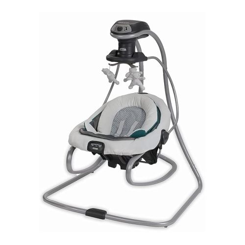 Graco DuetSoothe Swing and Rocker with Removable Swing Seat and 6 Swinging Speeds for Toddler Swing Seat and Swing Chair (Sapphire)