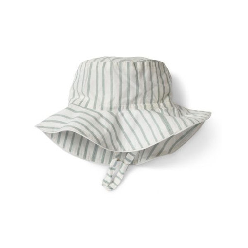 Organic Cotton Sun Hat - Green Stripe, 0-6m
