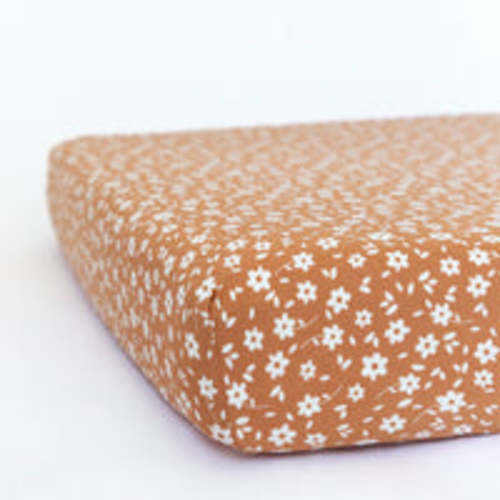 Camel Floral Crib Sheet