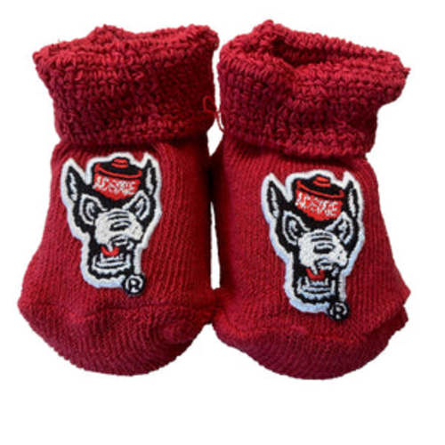 NC State Wolfpack Wolfhead Baby Booties With Gift Box – Red and White Shop