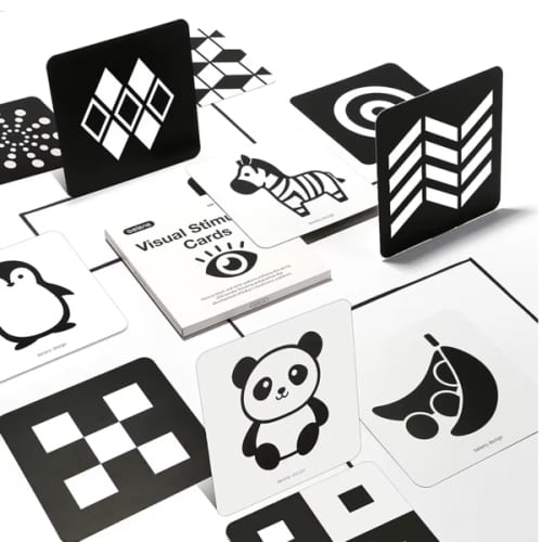 beiens High Contrast Baby Flashcards, Newborn Brain Development Toys, Visual Stimulation Learning Activity Cards, Black and White Baby Toy, 20 PCs 40 Pages 5.5'' x 5.5'' Educational Easter Infant Gift