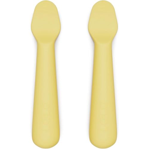 Lalo Little Spoon Set - 2 Piece Baby Spoons Set for Infants & Babies - Made From Food Grade Silicone Dishwasher Safe - Baby Feeding Essentials for Early Stage Mealtime - Popcorn