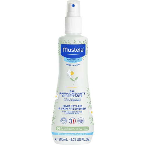 Mustela Baby Hair Styler & Skin Freshener - with Natural Avocado & Chamomile Water - Vegan & Hypoallergenic - 6.76 fl. oz. C27