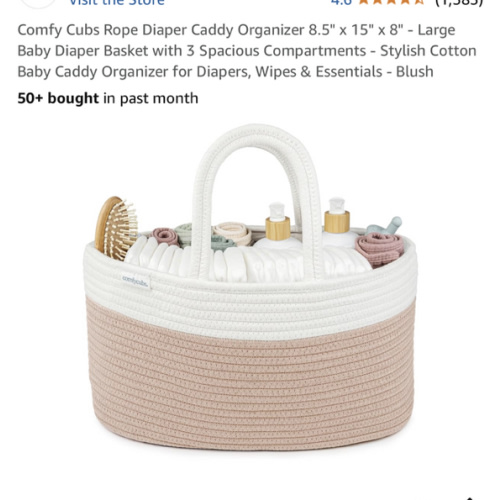 Comfy Cubs Diaper Caddy Organizer- Large Portable Baby Diaper Caddy Nursery Storage Bin and Car Travel Basket - Tote Bag with Dividers for Diapers & Wipes, Sage