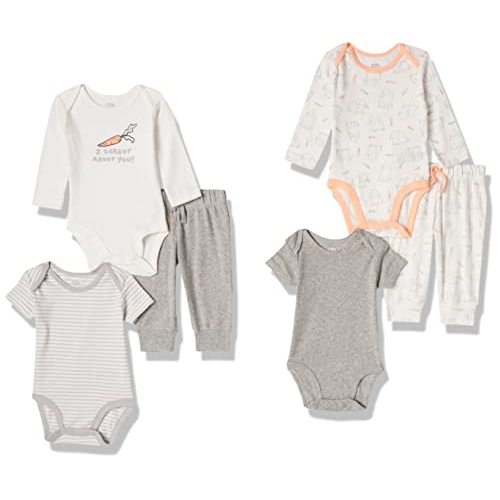 Amazon Essentials Unisex Babies' Cotton Layette Outfit Sets, Pack of 6