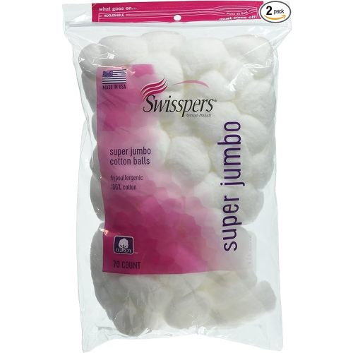 Swisspers Super Jumbo Cotton Balls 70 ea (Pack of 2) - 70 Count (Pack of 2)
