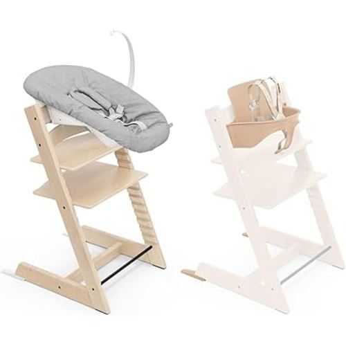 Stokke Tripp Trapp High Chair 2, Natural (Includes Chair & Baby Set) with Newborn Set - Safe, Adjustable, Ergonomic Design
