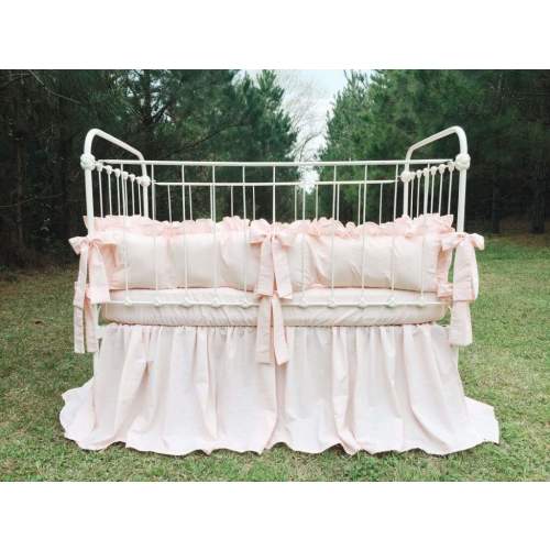 Ballet Slipper Farmhouse Crib Set for Baby Girls | High Cotton Textile