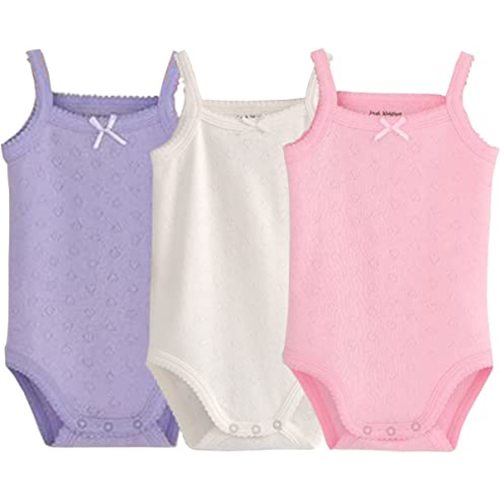 Baby Girls Spaghetti Strap Bodysuit Sleeveless Baby Tank Top Cotton Baby One-Pieces Pack of Summer Baby Clothes Outfit