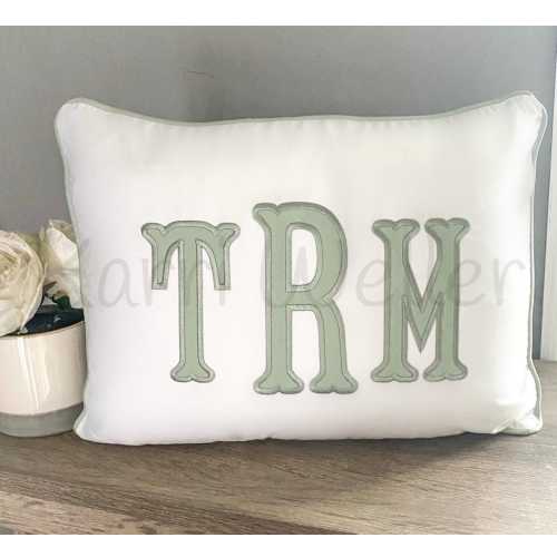 Pillow Sham Piping Trim/Monogram Nursery Pillow/Personalized Baby Gift/Pillow/College Monogram Pillow/Decorative Throw/Monogram Pillow Sham
