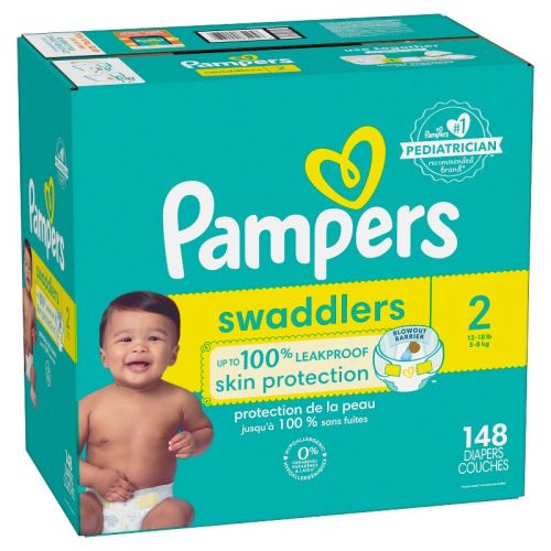 Pampers Swaddlers Soft Sensitive Skin Baby Diapers - Size 2 - 148ct
