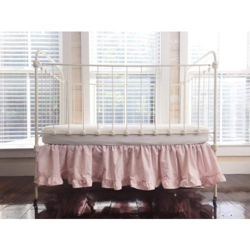Baby Pink Ruffled Crib Skirt 14" | High Cotton Textile