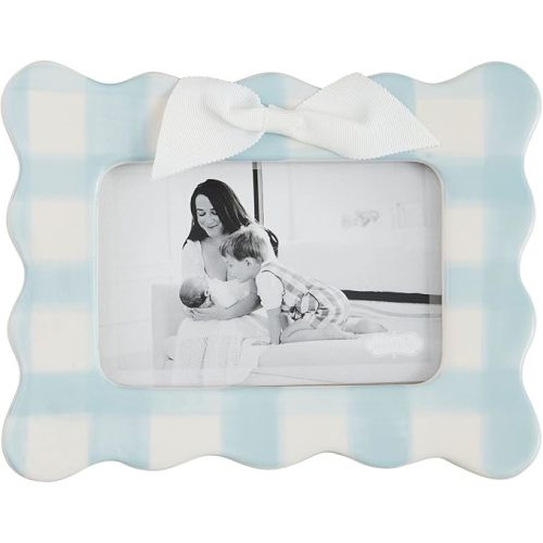Mud Pie - Horizontal Blue Bow Frame; 9" x 7"