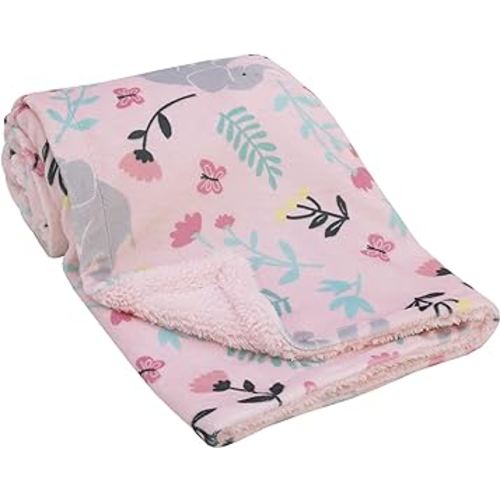 Carter's Floral Elephant Pink Super Soft Baby Blanket