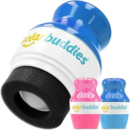 Solar Buddies Sunscreen Applicator - Full Blue & Pink Duo - BPA-Free Refillable Roll on Sponge Sunscreen,Suncream & Lotion Applicator For Kids,Adults & Families-Holds 3.4fl oz,Perfect Size for Travel