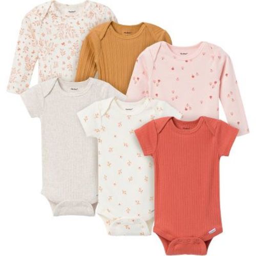 Gerber Baby Girls' 6-pack Onesies Bodysuits, Red, Newborn