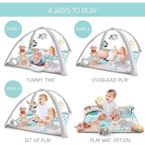 The Peanutshell 7 in 1 Baby Play Gym, Activity Center and Tummy Time Mat, Safari