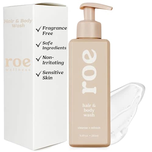 Roe Wellness- Toddler & Baby Body Wash & Shampoo Moisturizing Clean Ingredients | Suitable for Sensitive Skin, Fragrance-Free, Natural Vanilla Scent, Fresh Cleaning | 9.4 fl oz.