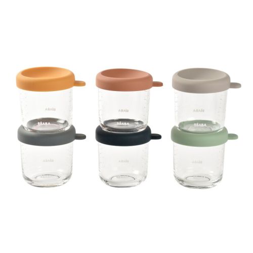 Set of 6 glass baby food jars 250 ml
