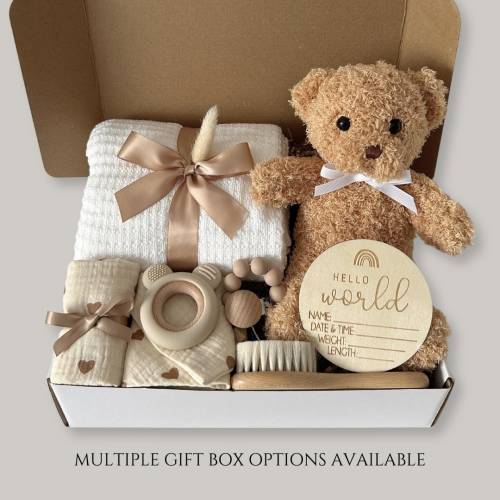 New Baby Gift Box, Welcome Baby Shower Gift Basket, Newborn Gifts, Expecting Parents Gift, Congrats Baby Girl, New Baby Boy, Gender Neutral