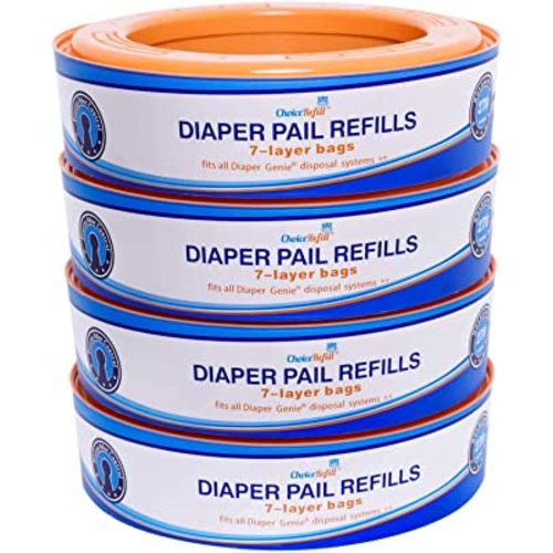 ChoiceRefill Compatible with Diaper Genie Pails, 4-Pack, 1080 Count
