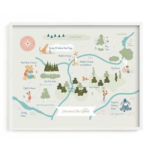 Minted® Disney's Winnie the Pooh Hundred Aker Woods Wall Art by Char-Lynn Griffiths | Pottery Barn Kids