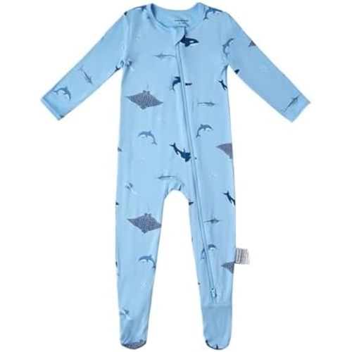BubblePanda Rayon Made From Bamboo Baby Pajamas Baby Clothes for Boys Girls Unisex Zip-Front Non-Slip Onesie Sleeper