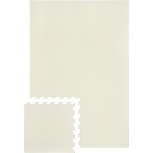 3 Sprouts Kids Foam Puzzle Play Mat - Interlocking Foam Tiles for Baby Play Area - Floor Mats for Kids Playroom - Soft Foam Play Mat Tiles with Fun Puzzle Design - Cream