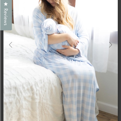 Mommy Robe - Sunday Picnic Dusty Blue – A Newborn Nest