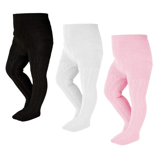 EPEIUS Baby Girl Tights Thick Cable Knit Leggings Stockings Cotton Pantyhose for Newborn Infant Toddler 3/4/5/6 Pack