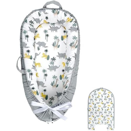 Baby Lounger Replaceable Cover (Cover Only), 100% Cotton Newborn Nest Backup Cover for Ultimate Comfort, Grey Soft & Breathable Quality Spare Cover (Cover Only)