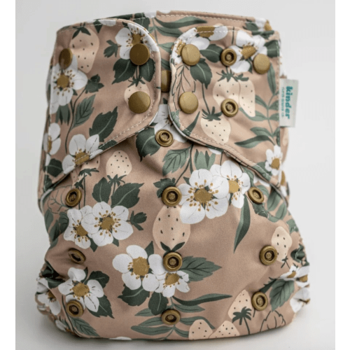 Floral: Essentials Pocket Cloth Diaper with Athletic Wicking Jersey, Grows with your Baby