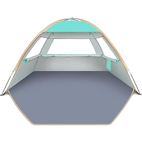 Gorich Beach Tent Sun Shelter for 3/4-5/6-7/8-10 Person with UPF 50＋ UV Protection, Lightweight & Easy Setup Beach Shade Canopy, Portable Beach Shade Tent Beach Cabana