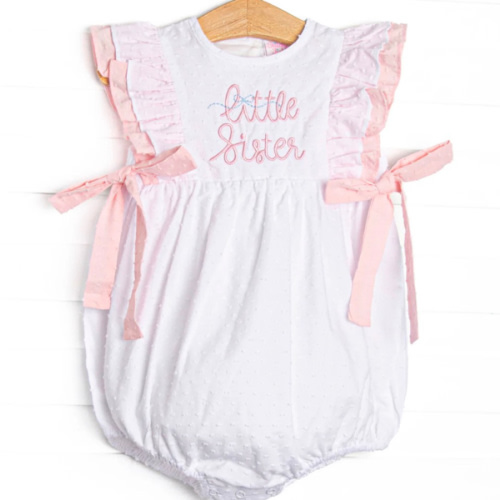 Little Sister Embroidered Bubble, White – Stitchy Fish