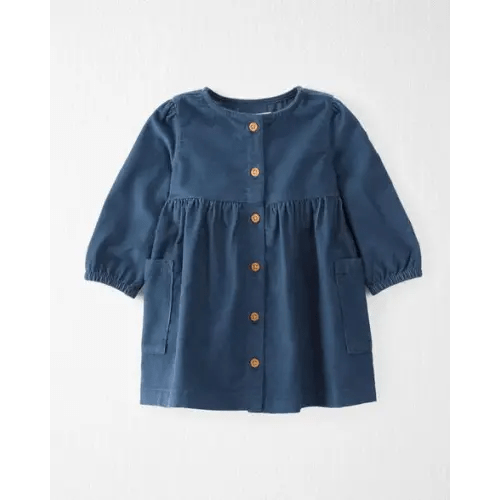 Baby Organic Cotton Corduroy Pocket Dress in Dark Sea Blue - Little Planet | Carter's
