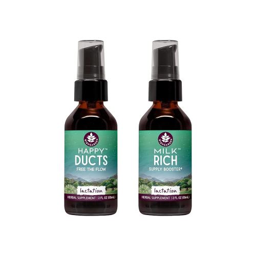 WishGarden Herbs Breastfeeding Essentials Herbal Lactation Supplement Bundle with Milk Rich Supports Healthy Milk Supply & Production + Happy Ducts for Clogged Breast Ducts & Engorgement (2oz Bundle)