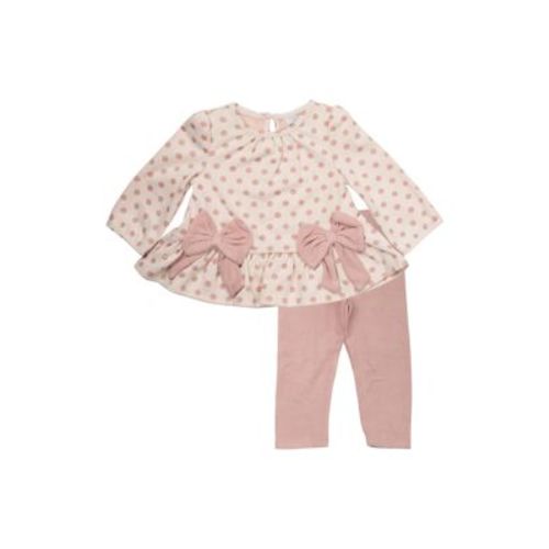 Belk- Baby Girls Polka Dot Printed Top and Leggings Set
