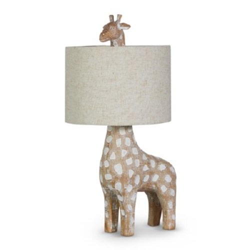 20" White Wash and Brown Polyresin Giraffe Table Lamp - Wilford & Lee Home Accents